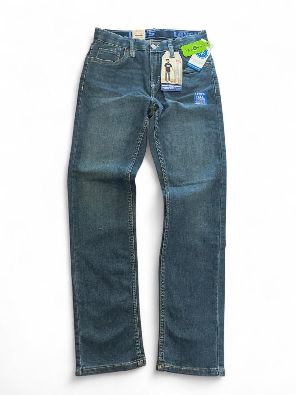 Levi’s 502 Boys Regular Taper Stretch Denim Jeans Blue Dark Wash 27×29