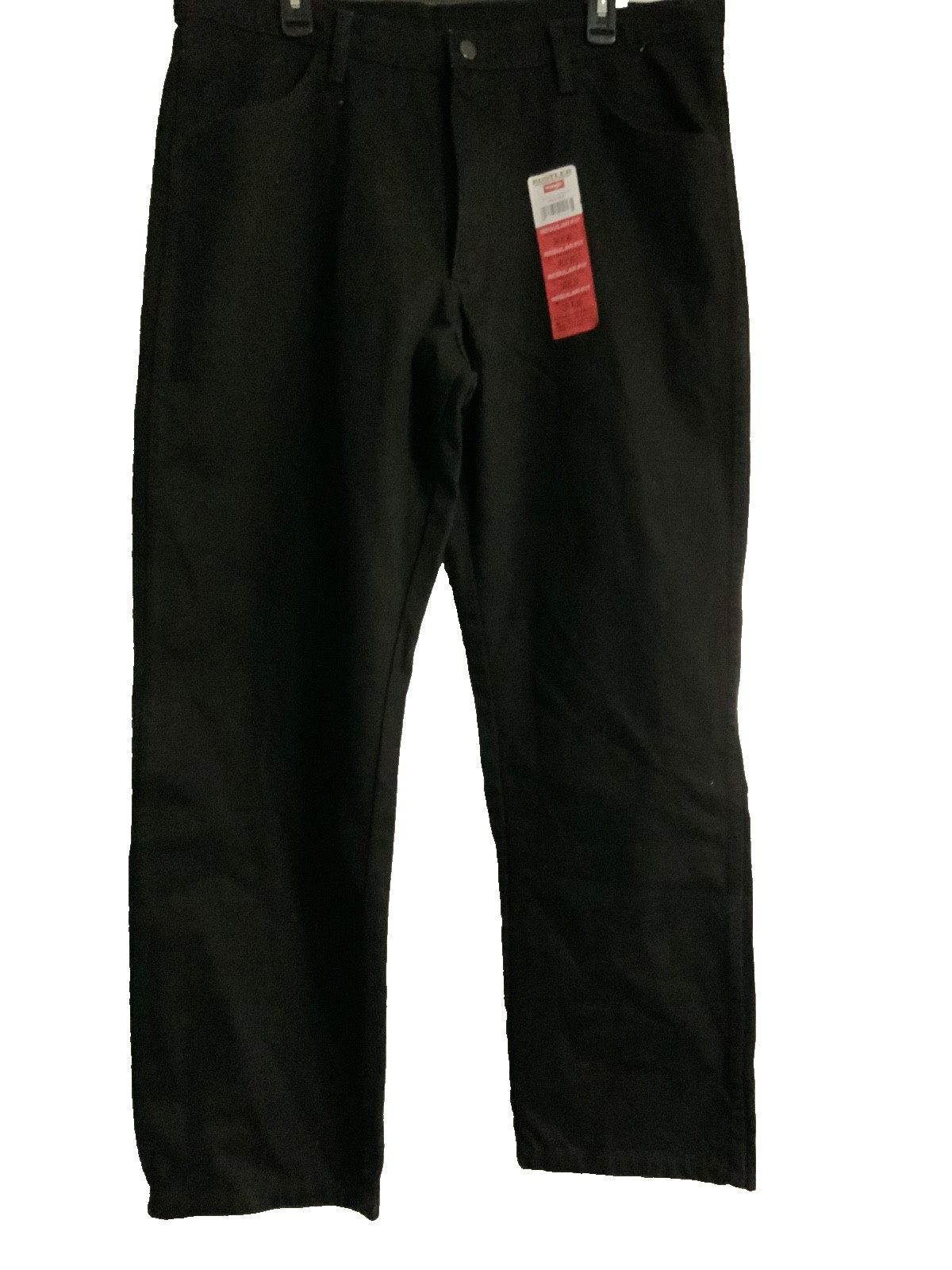 New Rustler by Wrangler Men’s Regular Fit black Straight-Leg Jeans 38×30 nwt