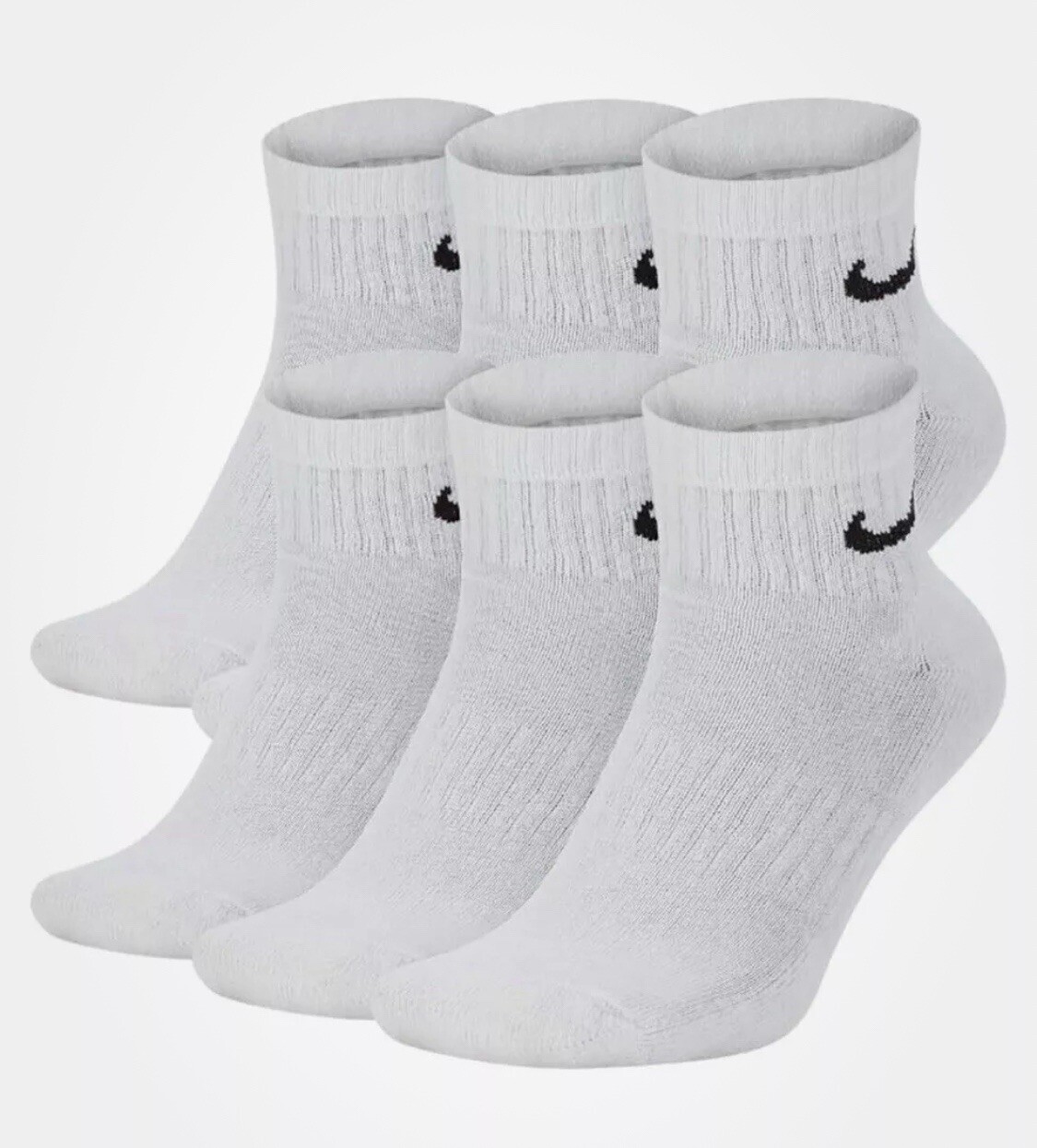 Nike Socks Everyday Plus Training Cushioned Dri-Fit Ankle Socks Large 6 Pairs