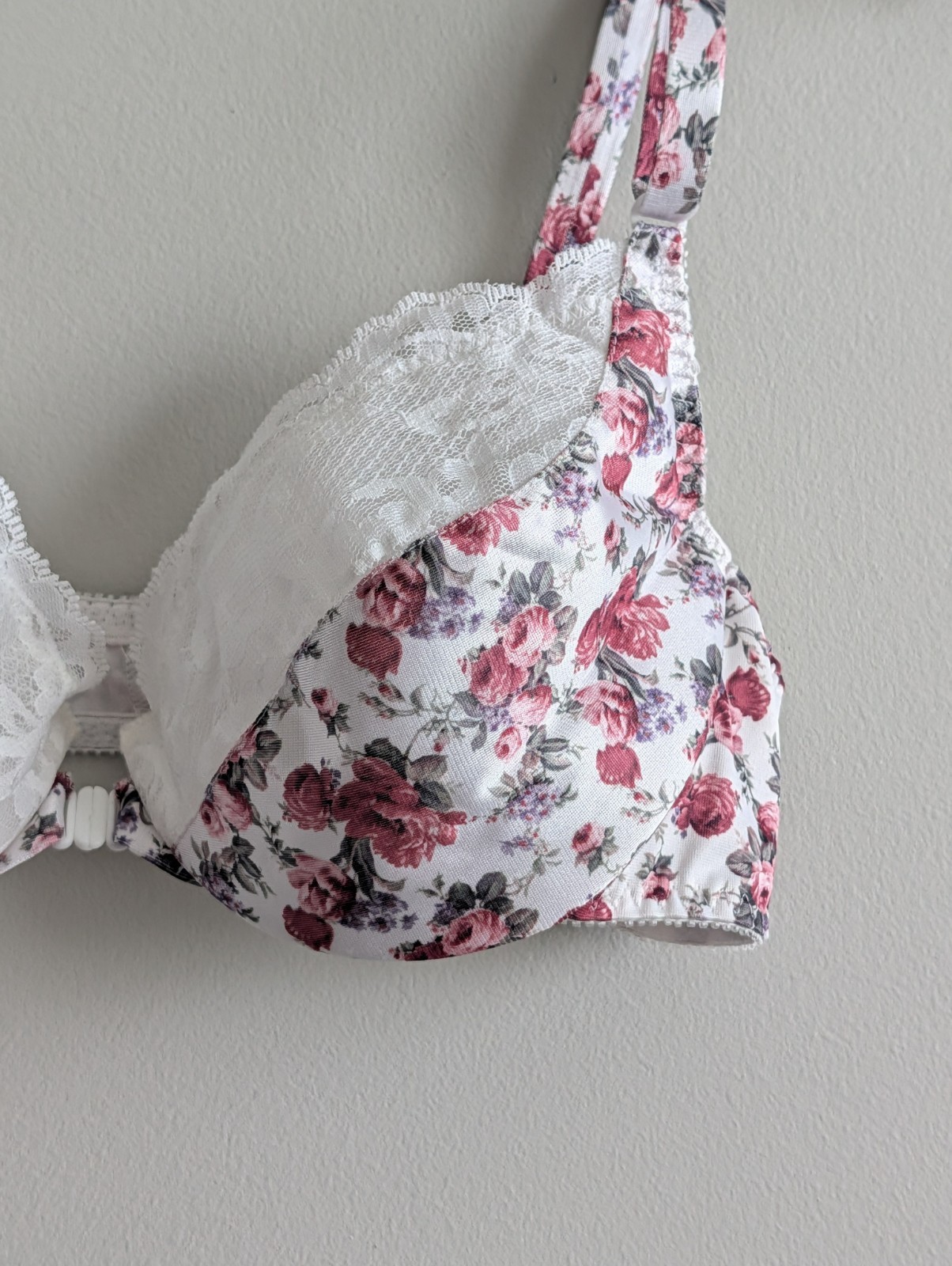 Vtg Maidenform Sweet Nothings Front Close Underwire Bra 36C #6887 Lace Floral