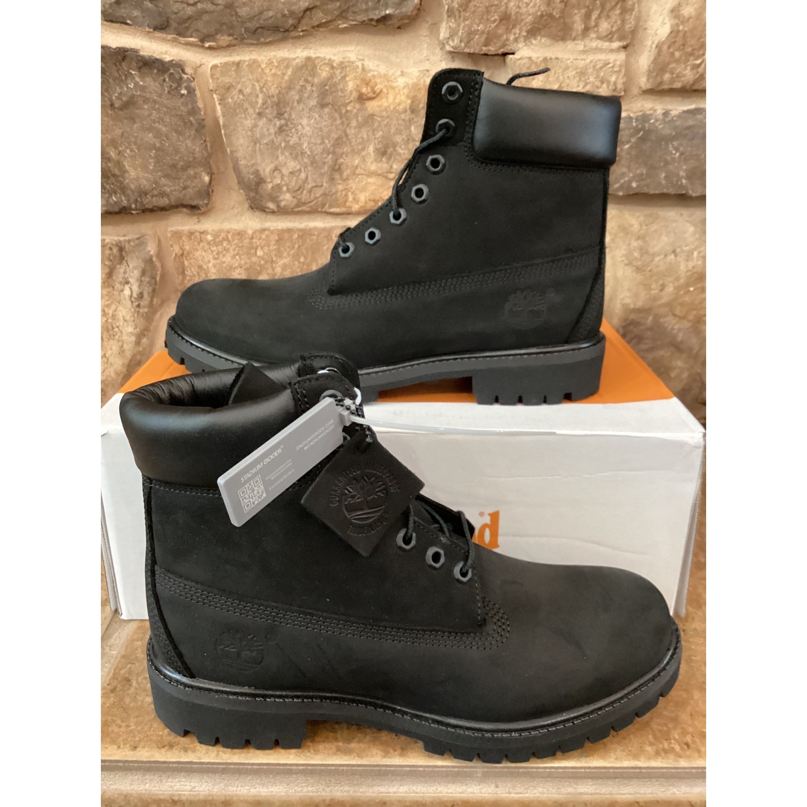 Timberland Premium Mens Size 8.5 6″ Waterproof Lace Boot Black 110073 001 New