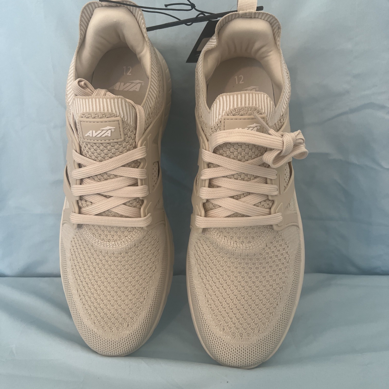 New NWT Avia Men’s Quickflash Beige Cream Laced Running Shoes Sneakers Size 12