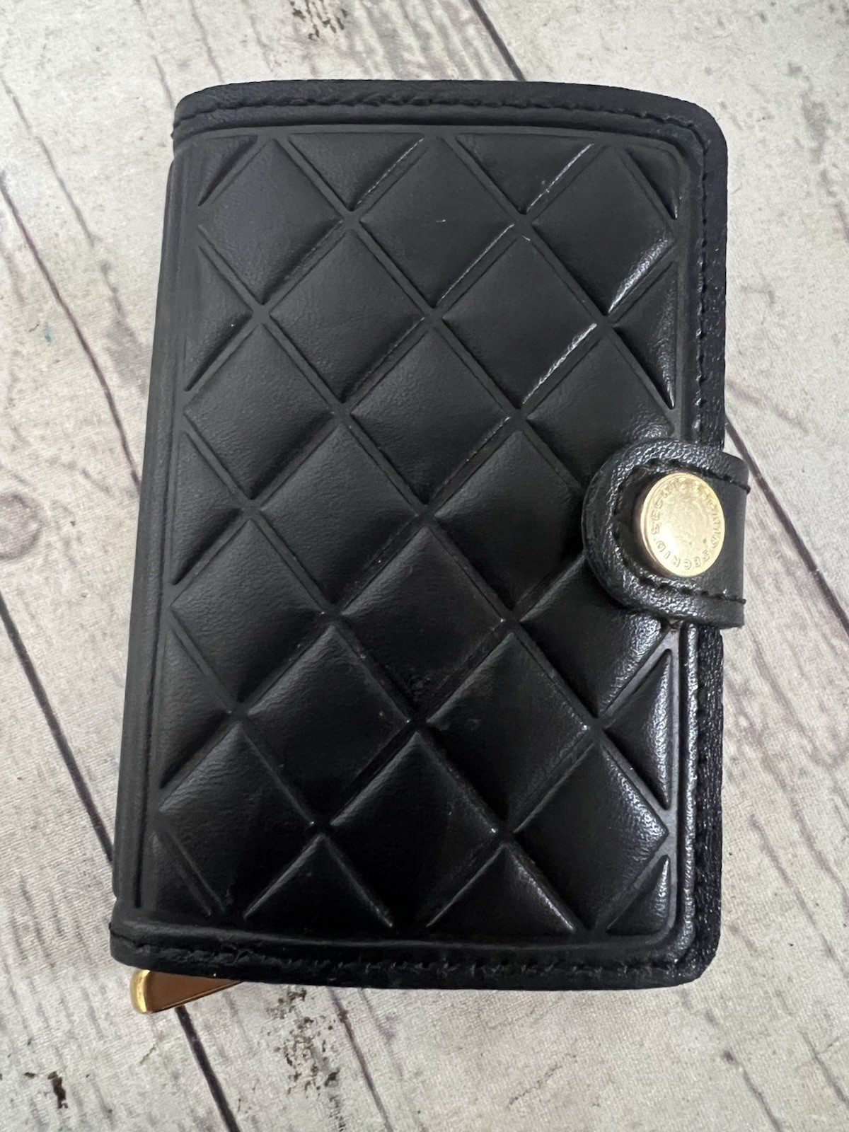 Secrid Premium Black Miniwallet Quilted Diamond Sheepskin Leather Pop-Up Card