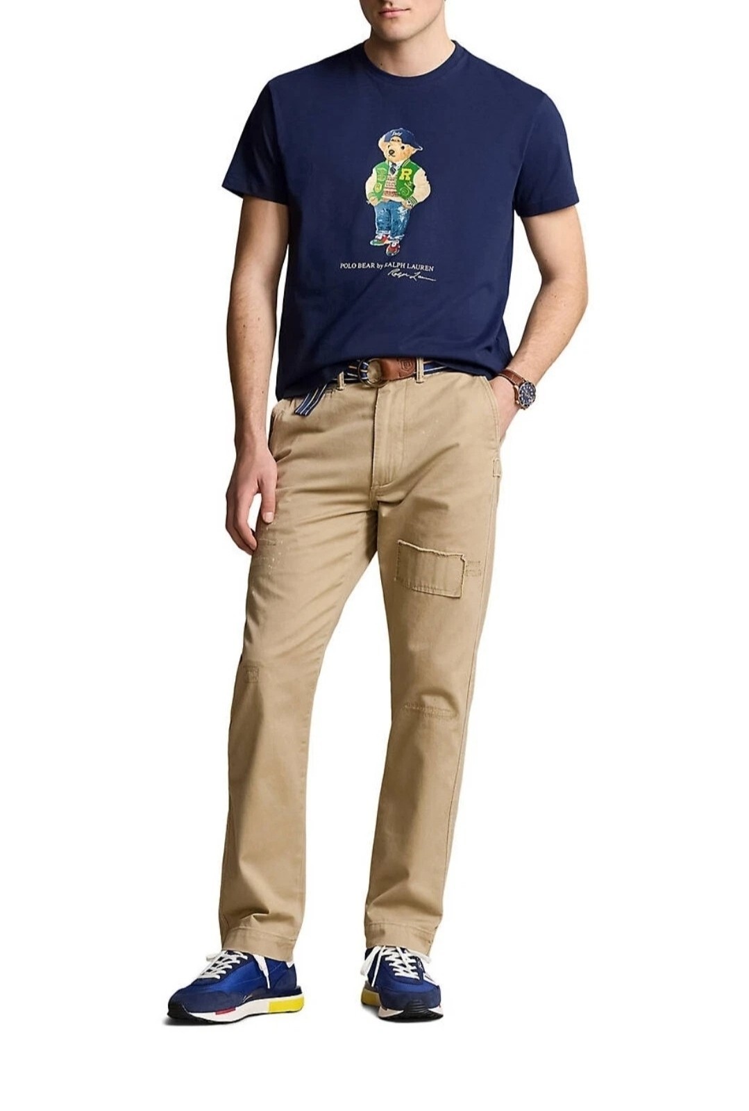 Polo Ralph Lauren Classic Fit Polo Bear Varsity Jersey T-Shirt Navy Short Sleeve