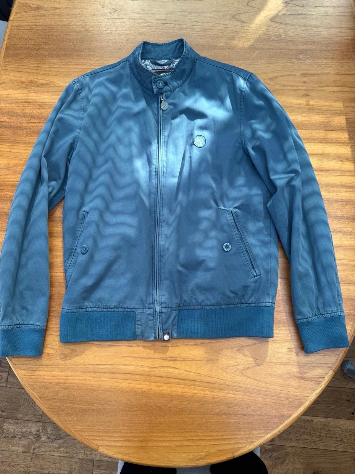 Pretty Green Bomber Harrington Jacket Large Cotton *Repair on pocket and marks*