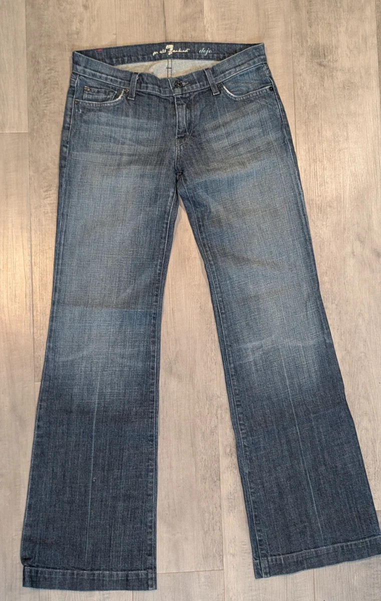 7 For All Mankind Dojo Jeans Women’s Size 28 Dark Wash Denim Flare Bootcut Blue
