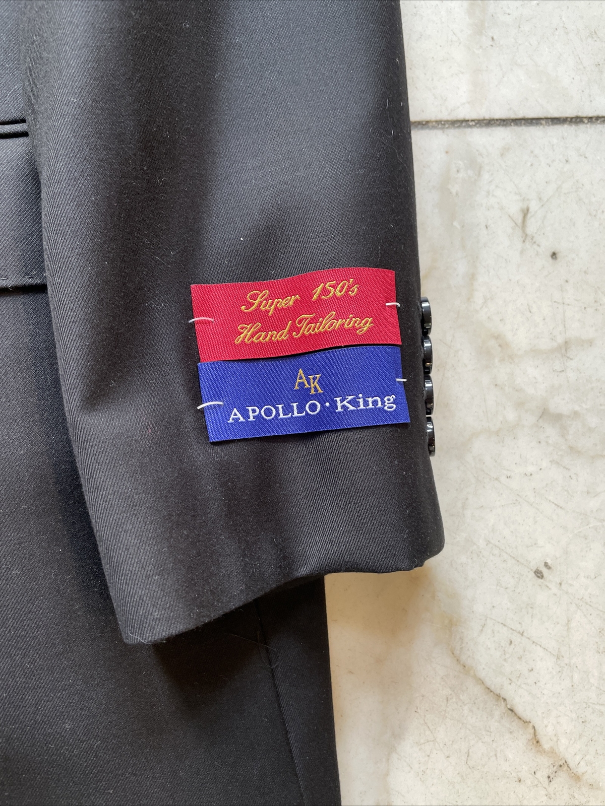NWT Men’s Black Double Breasted Suit Apollo King Size 48L