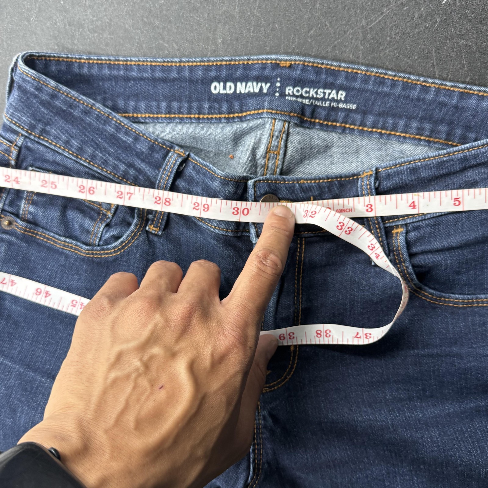 Old Navy Jeans Womens 6 L Blue Dark Wash Skinny Slim Distressed 5-Pocket