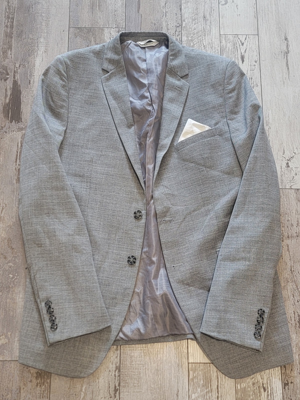 42L Men’s Lineage Blazer Light Gray Lightweight 2 Button Polyl Blend Sport Coat