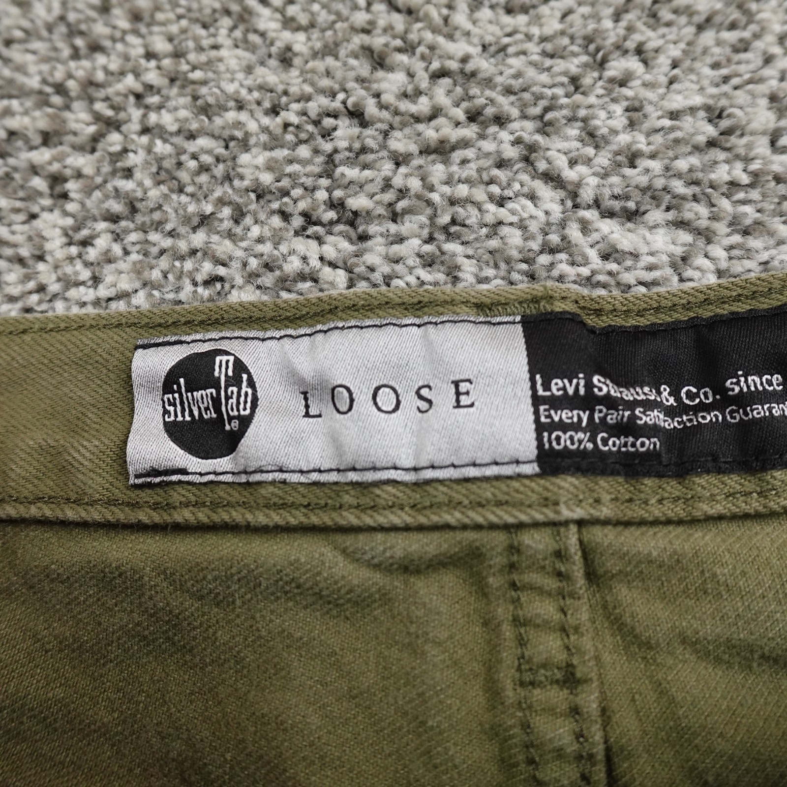 Levis Jeans Mens 30X30 Green Denim Pants Silvertab Loose Straight Grunge Skate