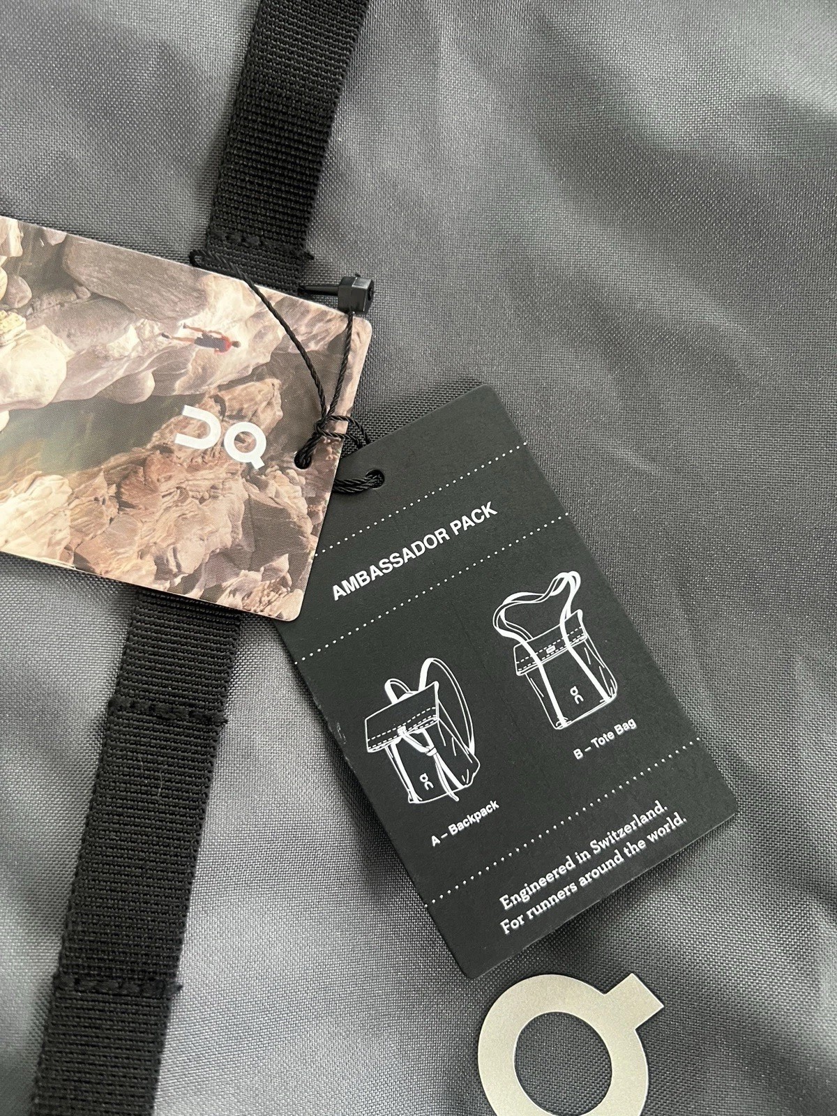 On Cloud Ambassadors Pack Grey Black Backpack Tote Multifunctional Straps NWT