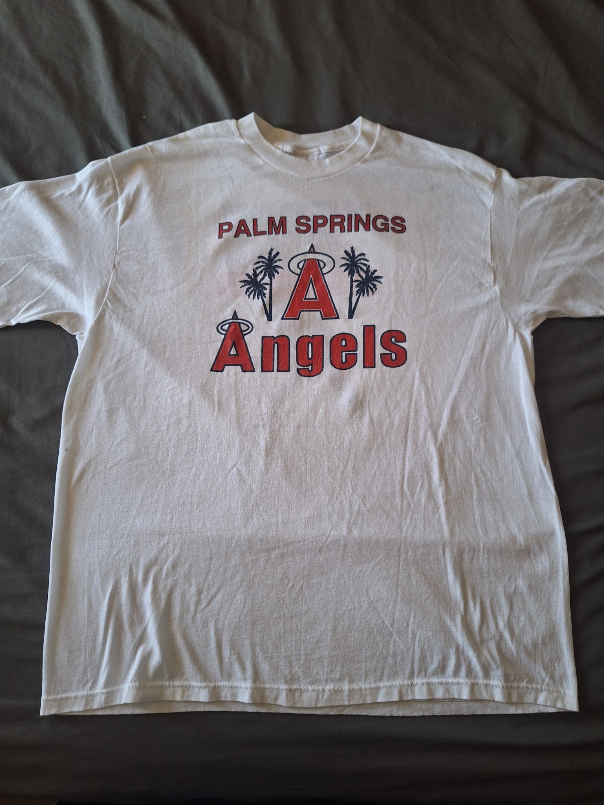 Vintage Palm Springs Angels The Rock 93.7 KCHV T-Shirt XL Made USA Double Sided
