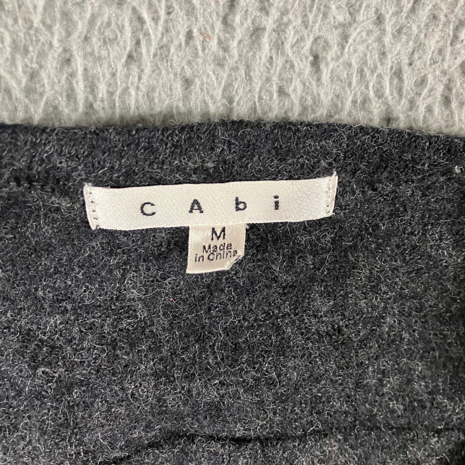 Cabi 100% Wool Cardigan Sweater Women Medium Double Breasted Charcoal Gray