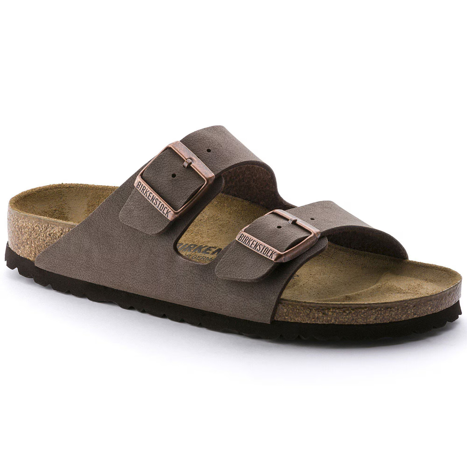 Birkenstock Arizona Birko-Flor Stone Mocha Leather Unisex Sandals New Sizes 6–12