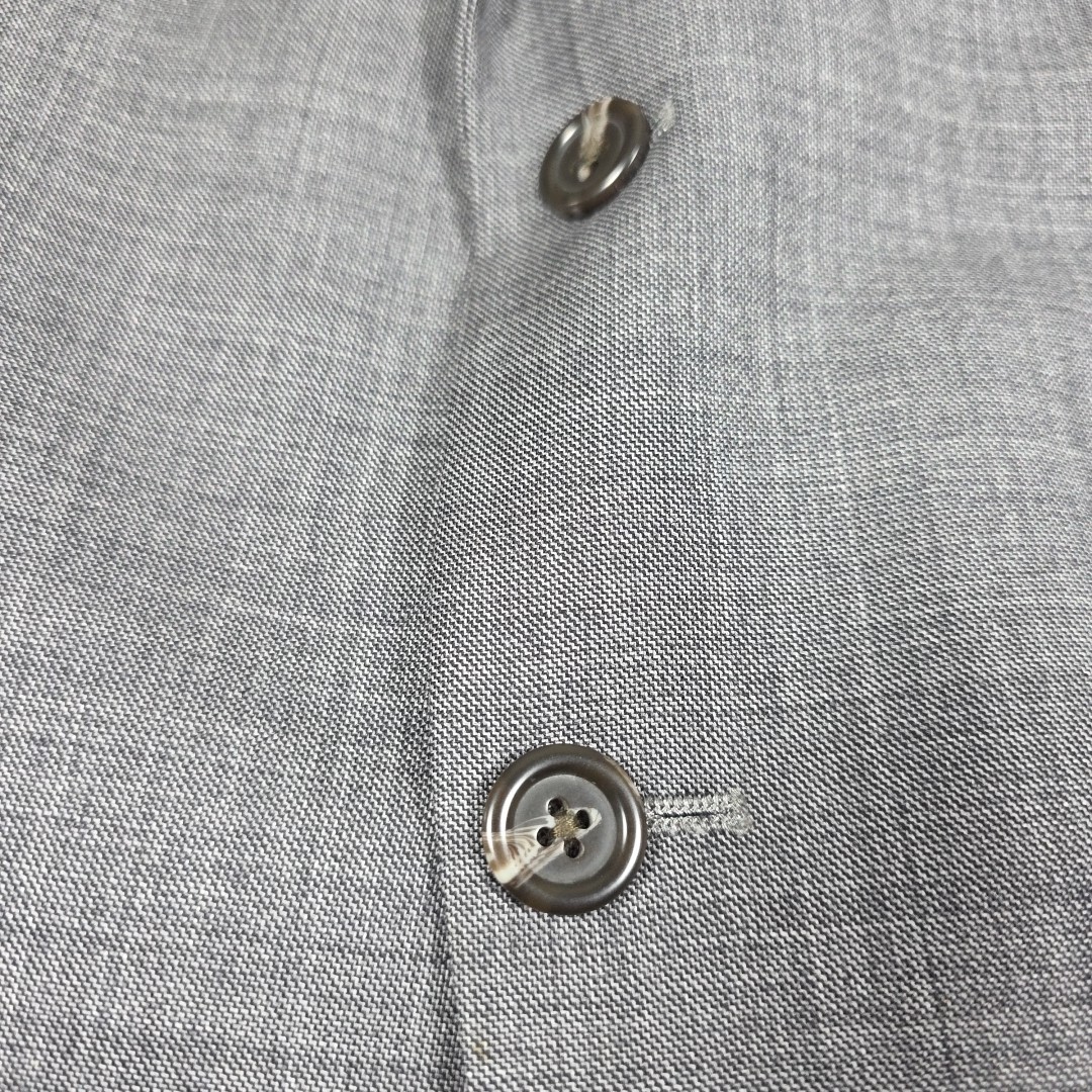 Chaps Suit 2 Piece Mens 44S 36X30 Gray Sharkskin Single Vented 100% Wool