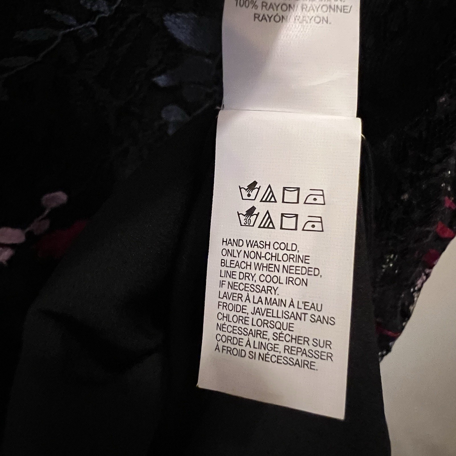 Lucky Brand Floral Lace Embroidered Tank Top Large Nylon Polyester Rayon Black