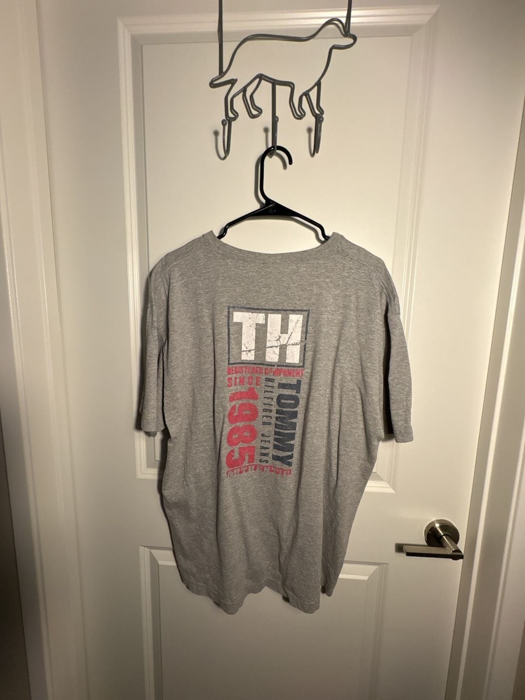 Vintage 90s Tommy Jeans Tommy Hilfiger Graphic T-Shirt Gray XL