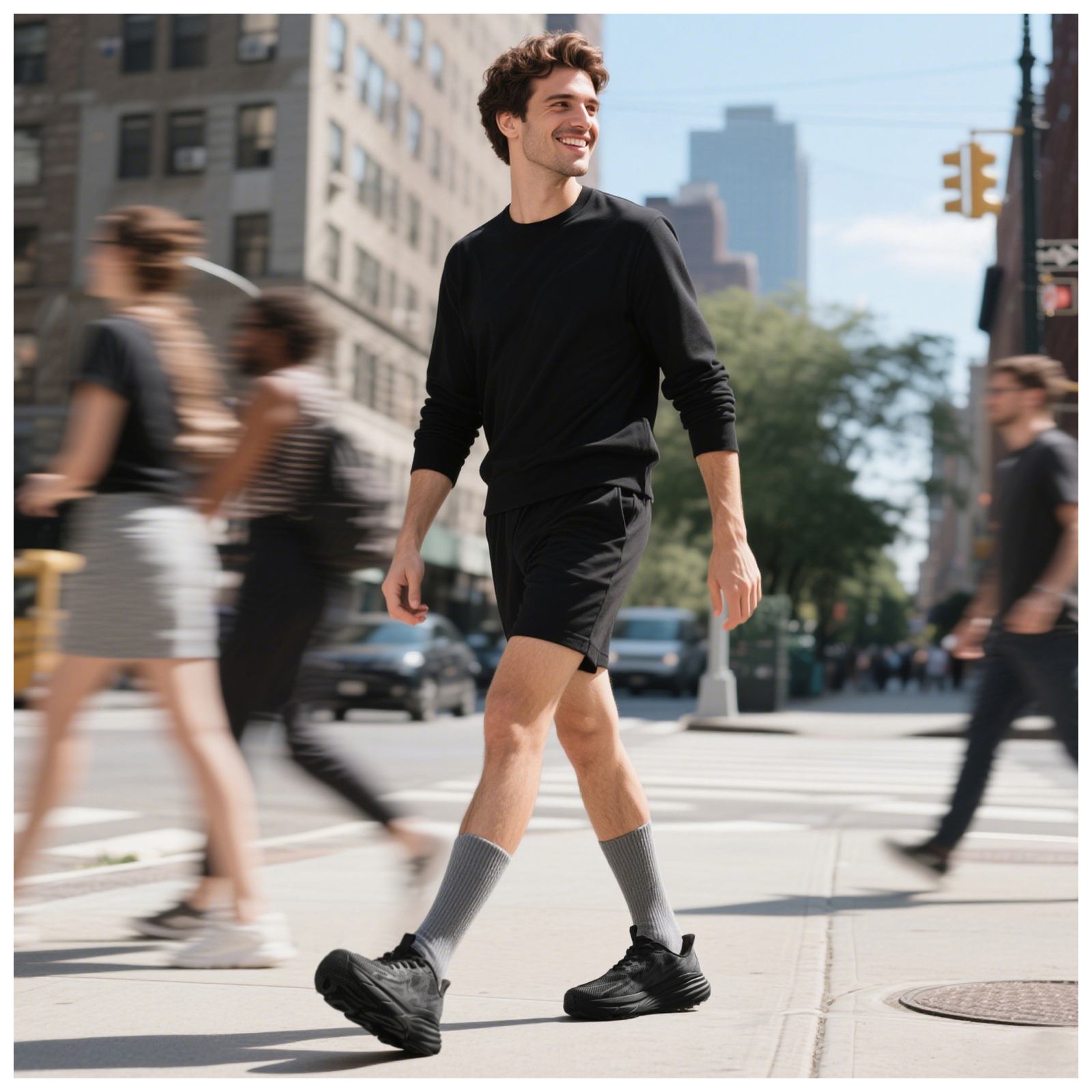 Men’s Slip On Walking Shoes Hands-Free Running Breathable Fashion Sneakers