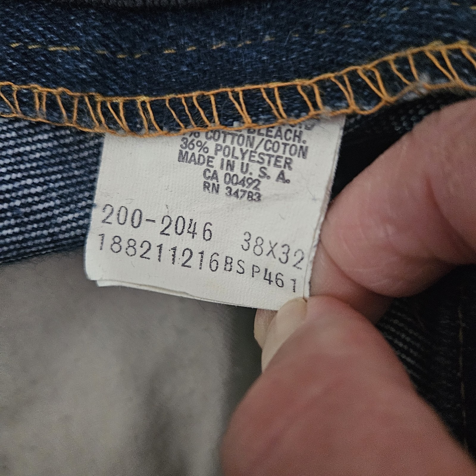VTG 80s Lee Riders 200-2046 Dark Wash Jeans 38×32 Made in USA Straight Leg