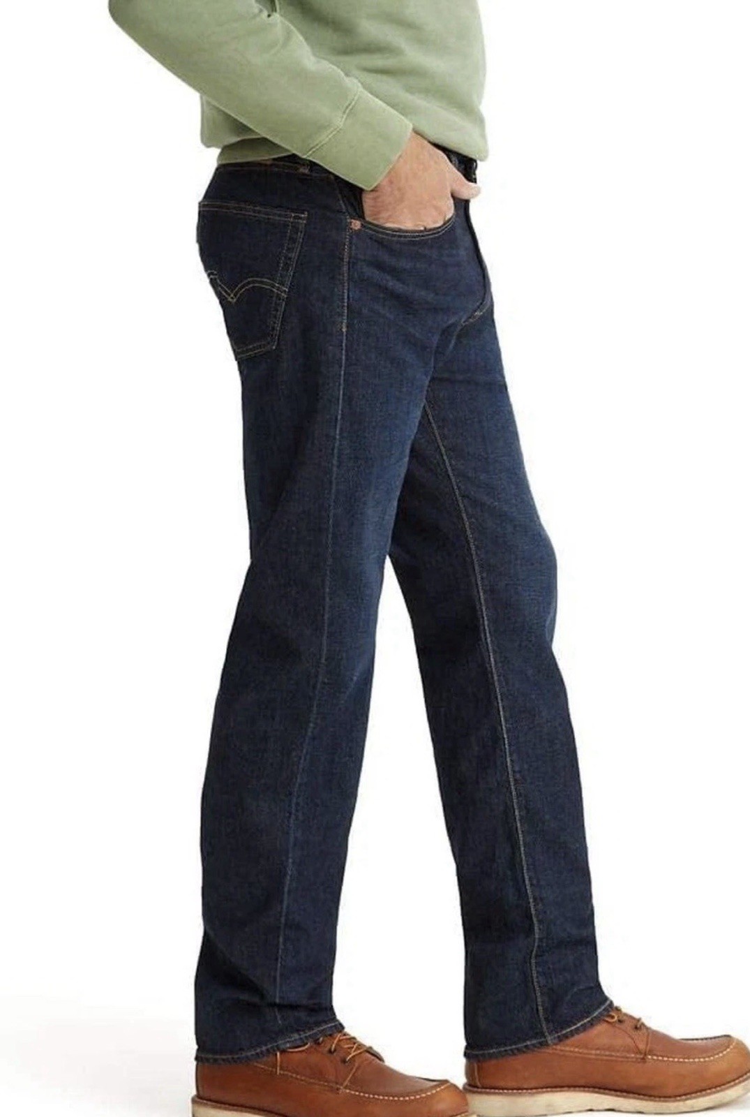 Levis Men’s 505 Regular Fit Jeans (Stretch) Dark Stonewash 36W X 30L NEW SEALED!