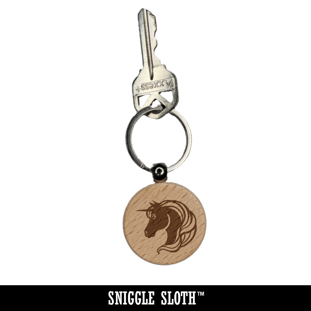 United Kingdom UK Engraved Wood Round Keychain Tag Charm