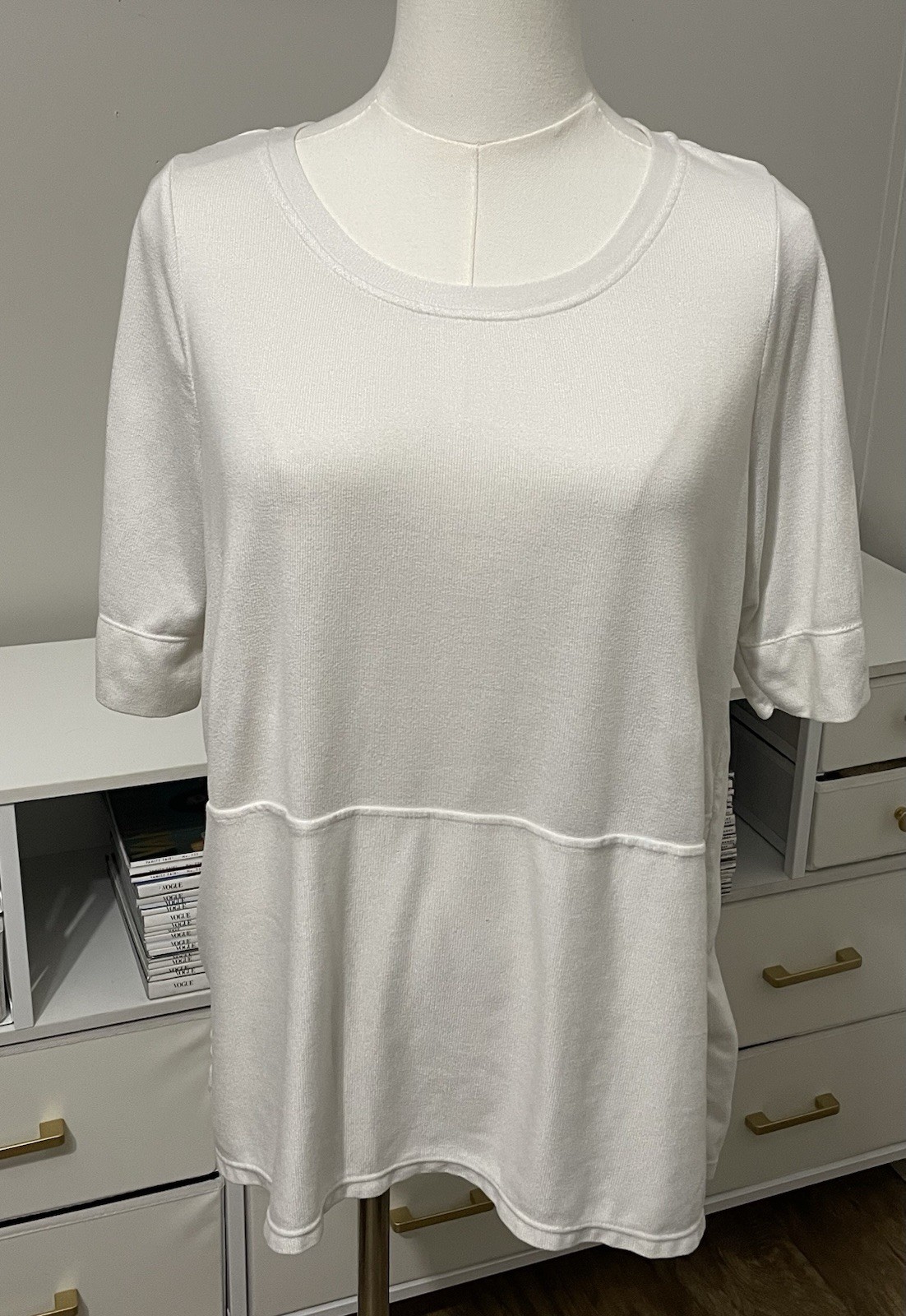 Cuddl Duds White Short Sleeve Top Women’s Size Medium