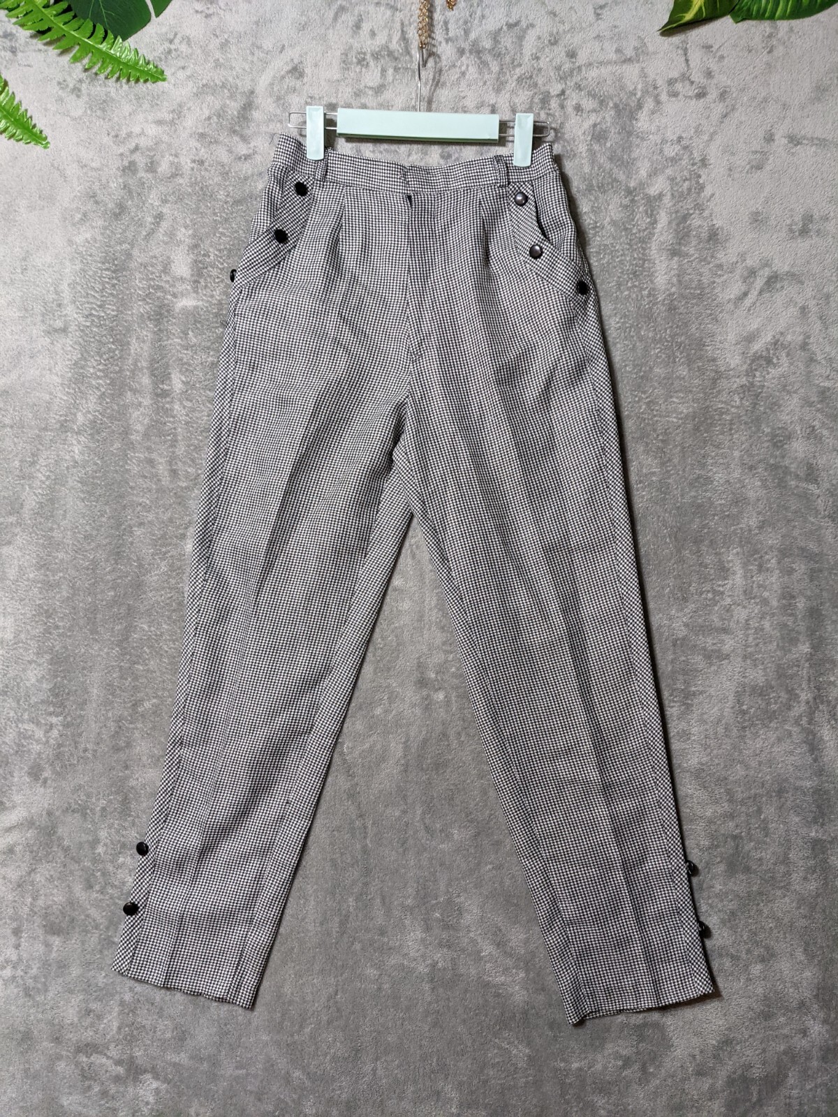 LEDAER Women Casual Office Pants SIZE 0 (W 26, L 27.5 in)Houndstooth Multicolor