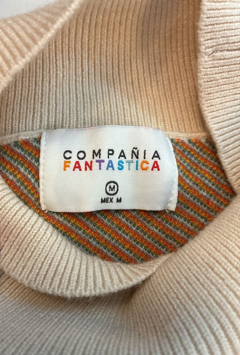 Compañía Fantástica Argyle Jacquard Mock Neck Knit Sweater
