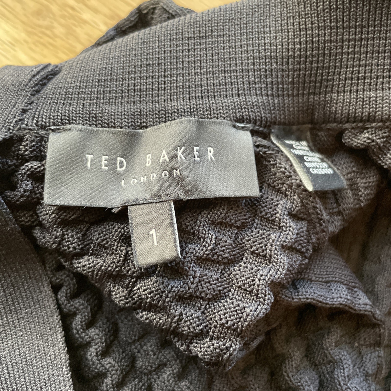 NWT $295 Ted Baker London Knitted Skater Dress Ribbed Knit With Collar & Zipped