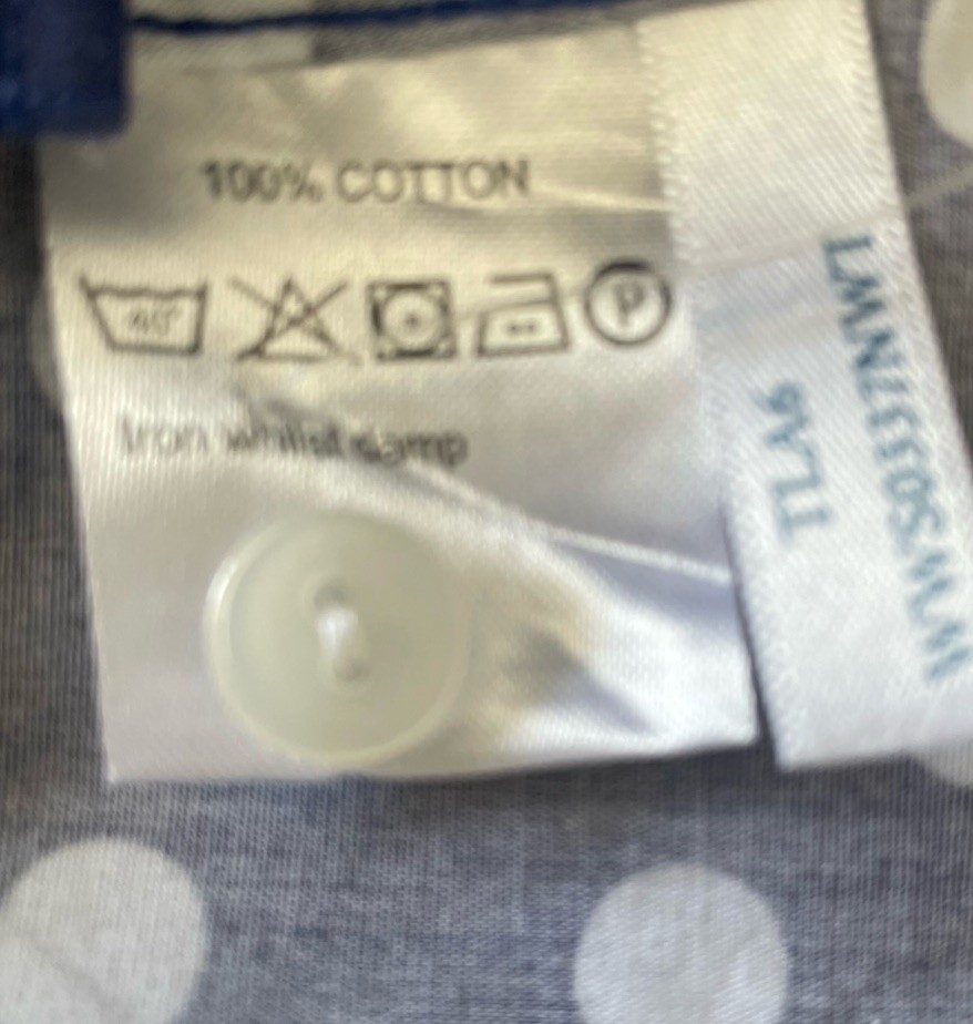 Charles Tyrwhitt Womens Shirt Long Sleeves UK 16 Blue Spotty Semi Fitted Work