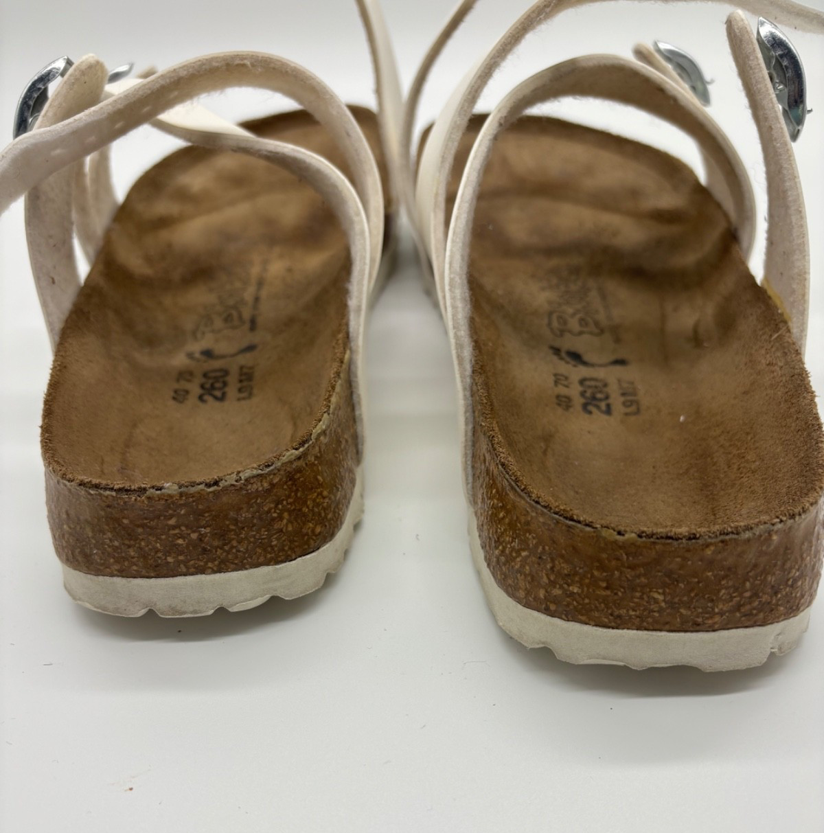 Birkenstock Birki’s Salina Sandals White Strappy Buckle Slides EU 40 US 9