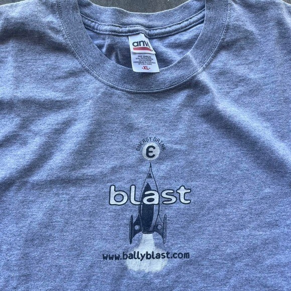 2000s blast energy drink grey graphic tee Anvil xl