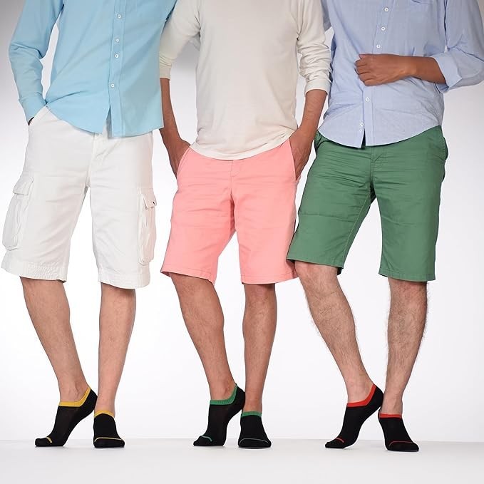 MEN Invisible No-Show COTTON Socks, MEDIUM, MULTI-COLOR, Casual, 6 Pair