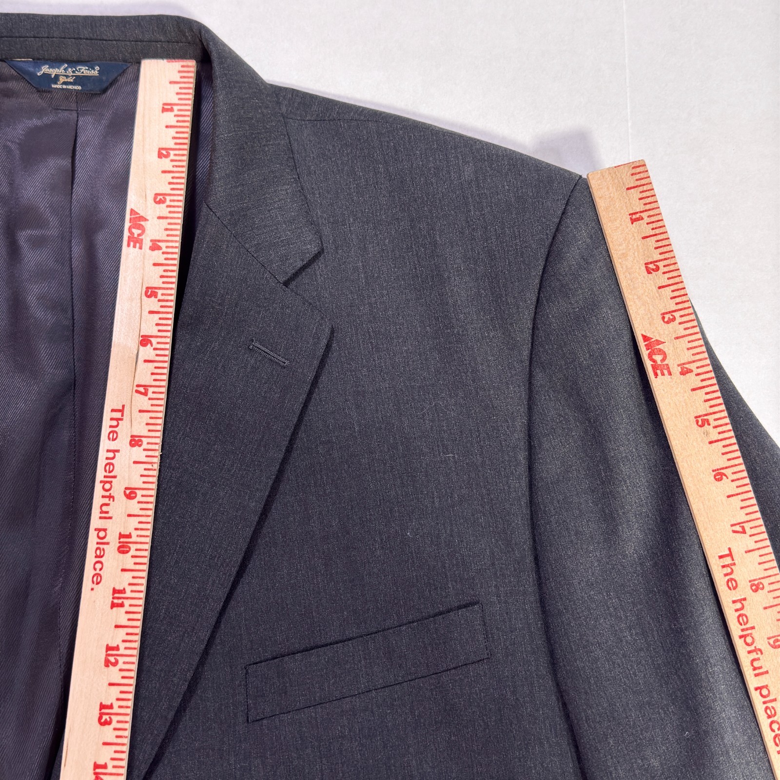 Joseph Feiss Blazer Mens 50R Gray 2 Button Sport Coat 100% Wool Single Vented