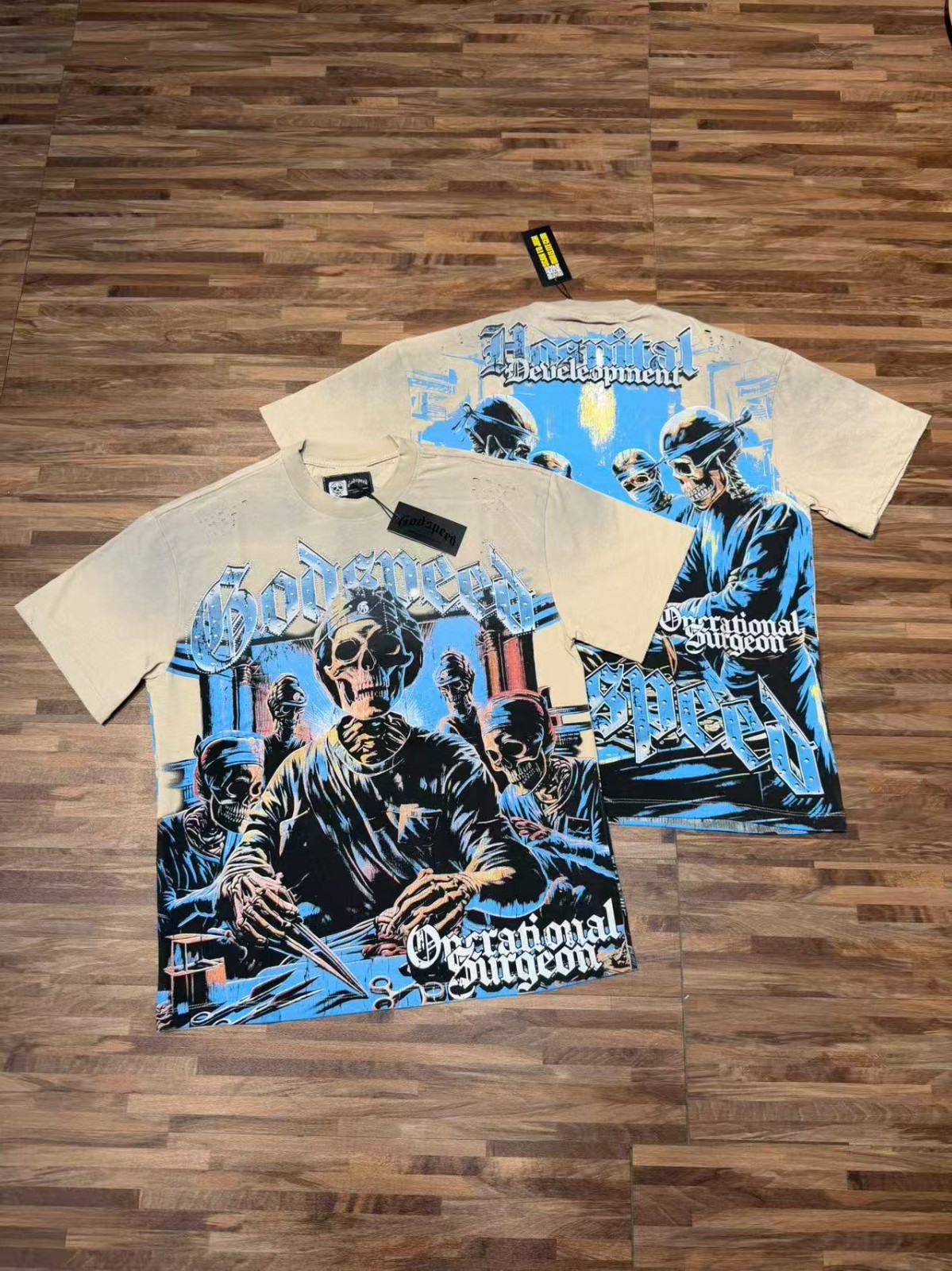 Godspeed Essential Tee shirt Black & Lvory S-M-L-XL Unisex