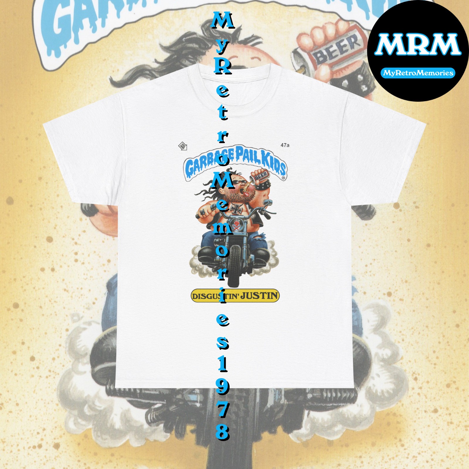 Garbage Pail Kids Disgustin’ Justin or Vile Kyle T-shirt S-5XL GPK Retro Tee