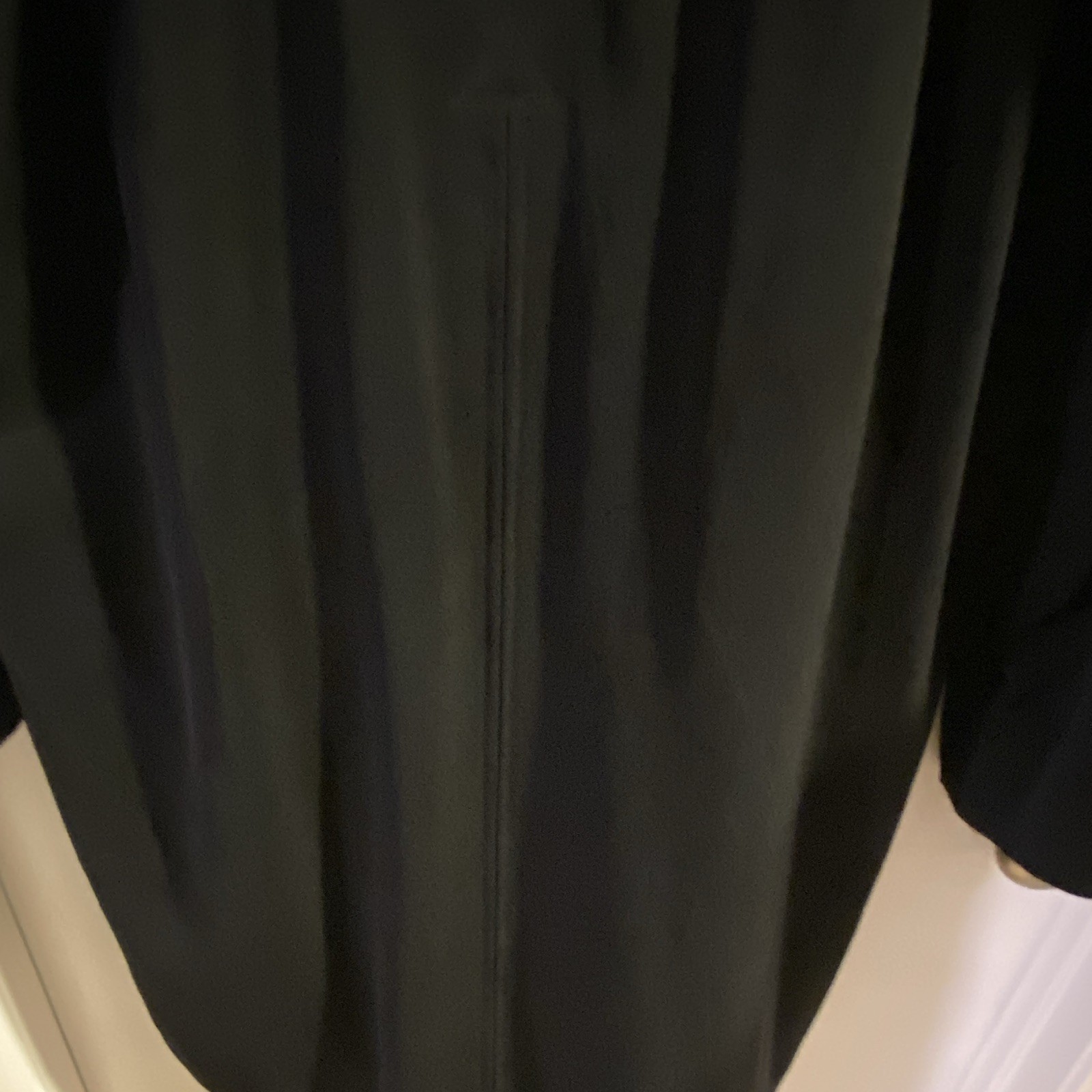 Anne Klein Women’s Black Long Overcoat Full Zip Button Lined Pockets Size 8