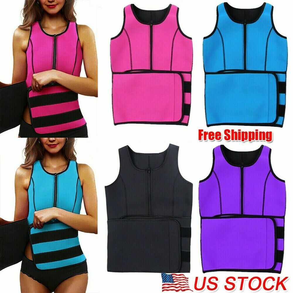 Women Body Shaper Sweat Sauna Waist Trainer Slimming Cincher Corset Shapewear US