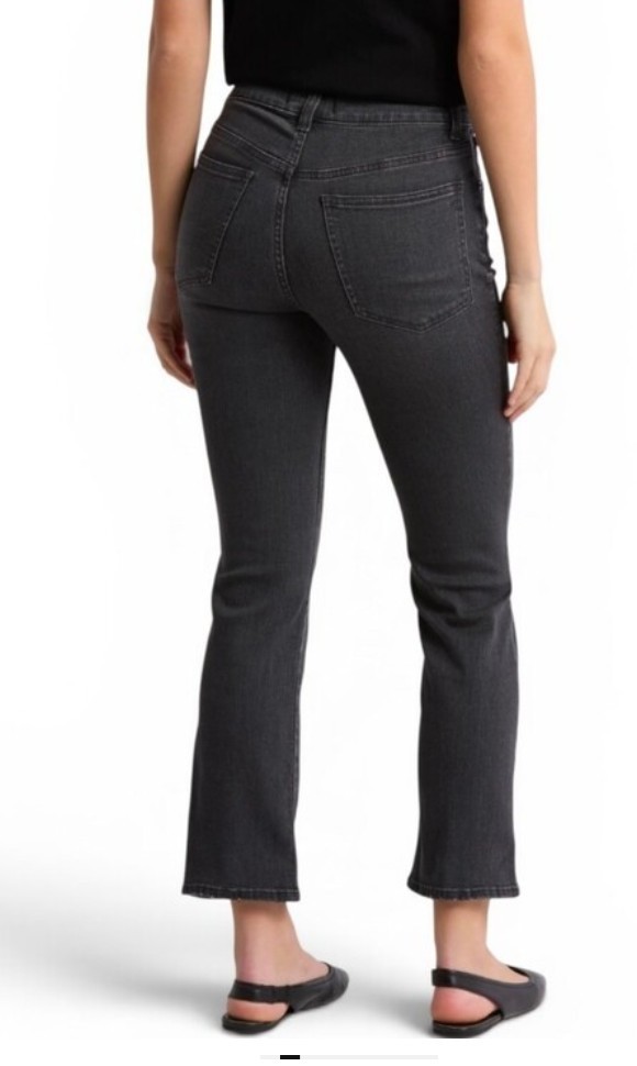 Madewell Black Mid Rise Kick Out Jeans Pants Size 28 Petite Black-Grey