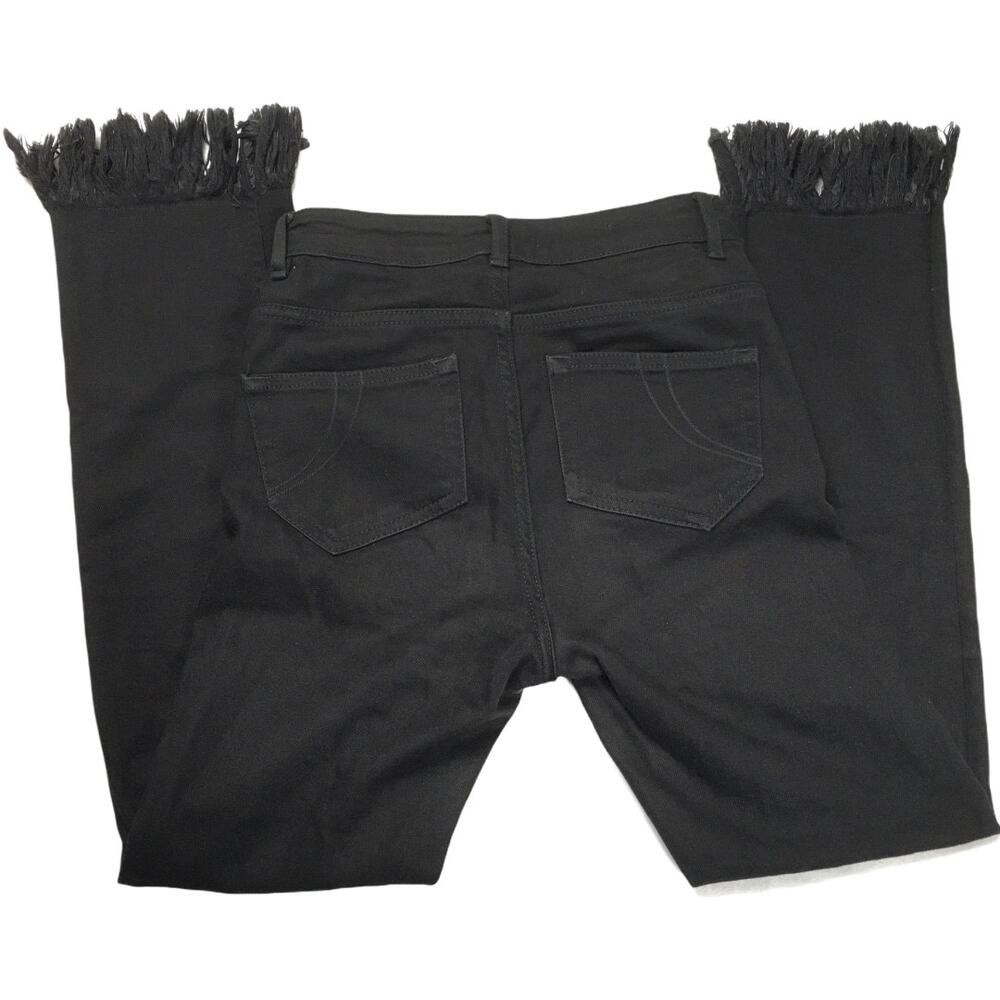 Maje Panako Skinny Jeans Ankle Frayed Hem Black Denim Women’s Raw Hem High Rise