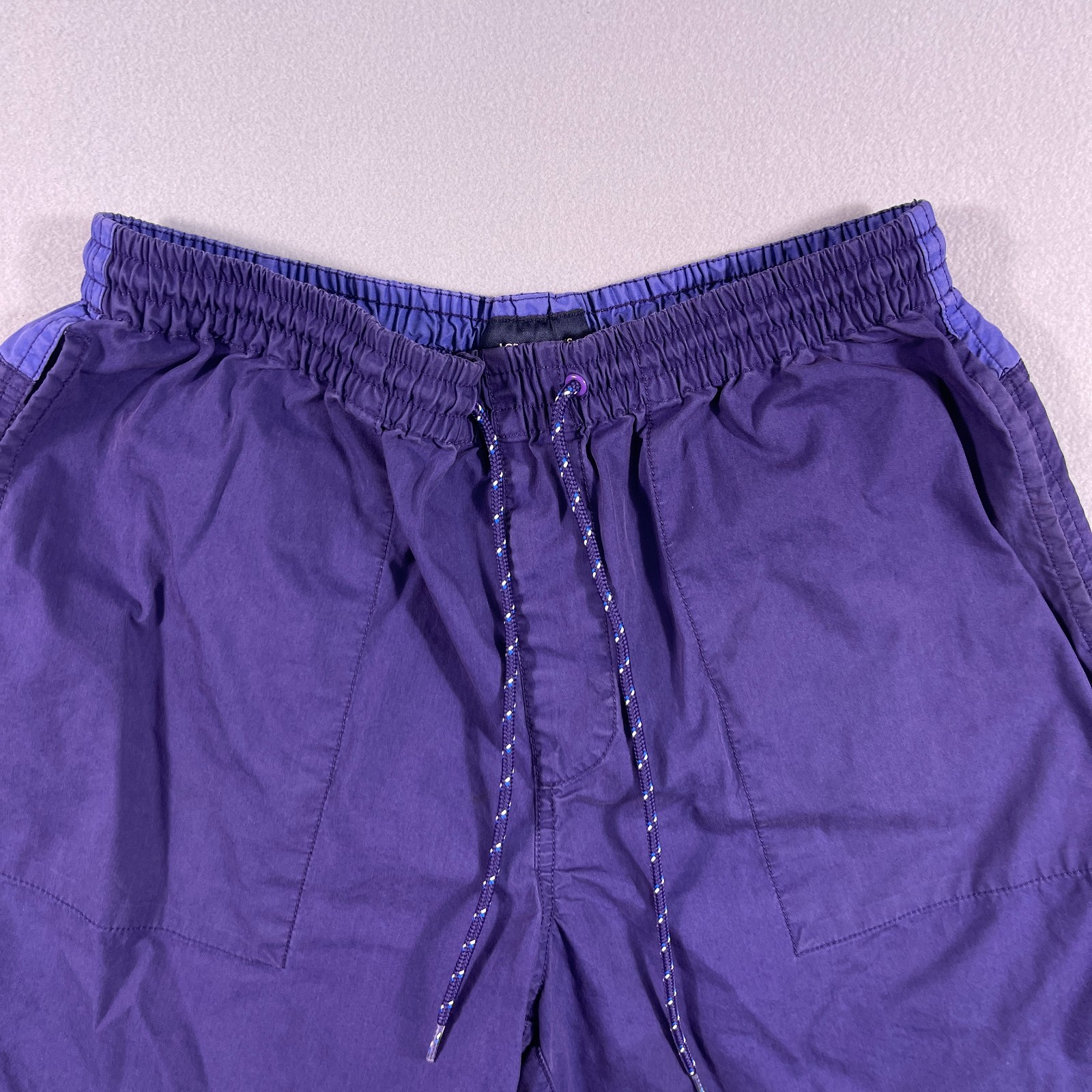 J Crew Climbing Shorts Mens Medium Blue Drawstring Hiking Baggies 6″ Inseam