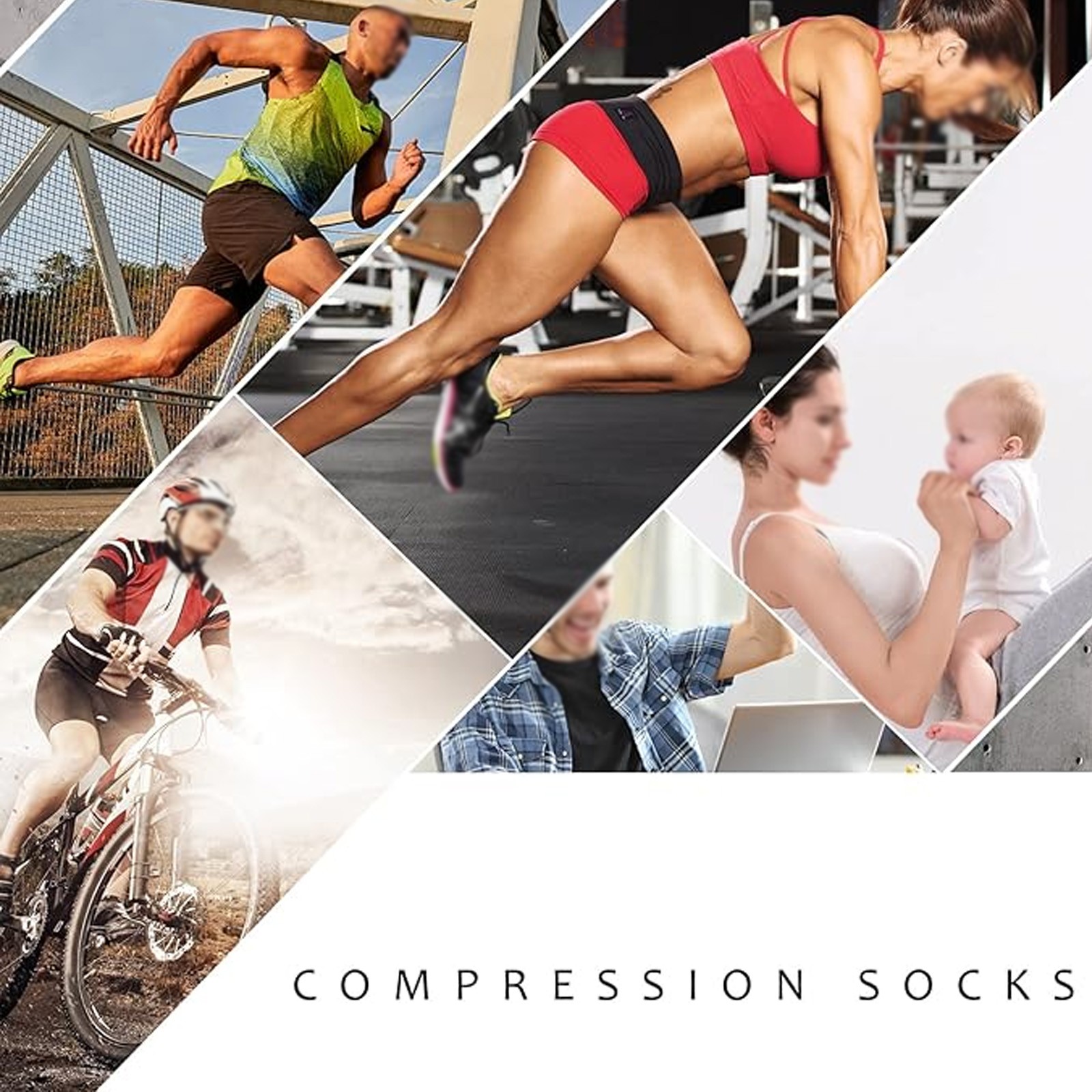 6 Pairs Copper Compression Socks 20-30mmHg Graduated Support Mens Womens S-XXL