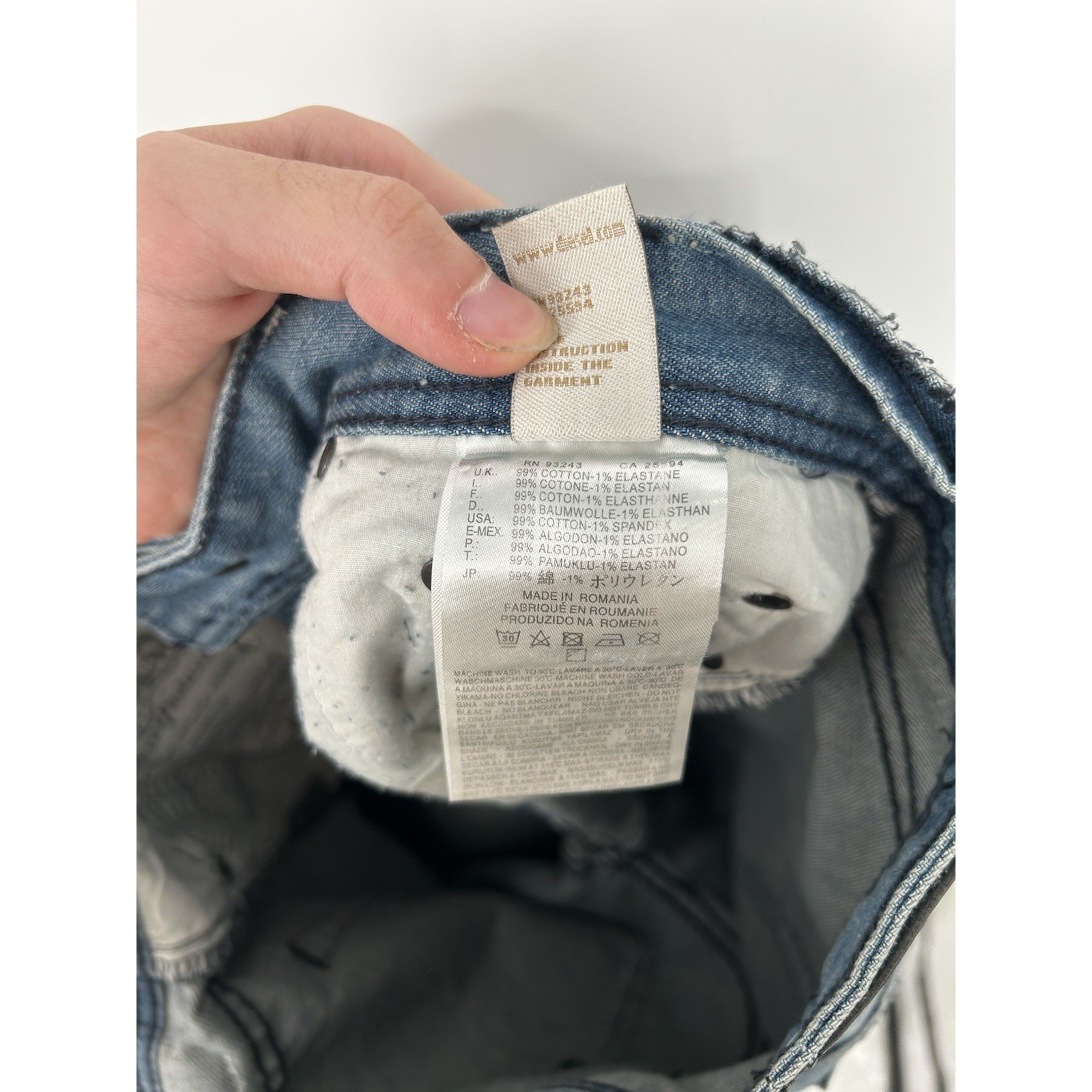 Diesel Larkee Straight Leg Regular Fit Medium Wash Distressed Jeans Size 30×32