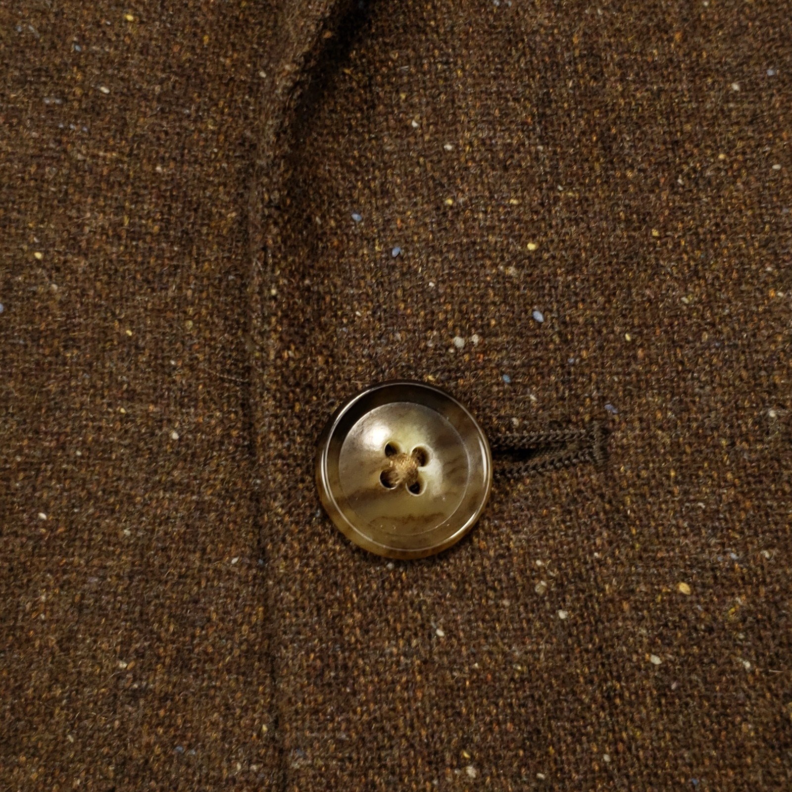 Kroon Sport Coat Mens 40R Wool Cotton Blend Brown Speckled 2 Btn Single Vented