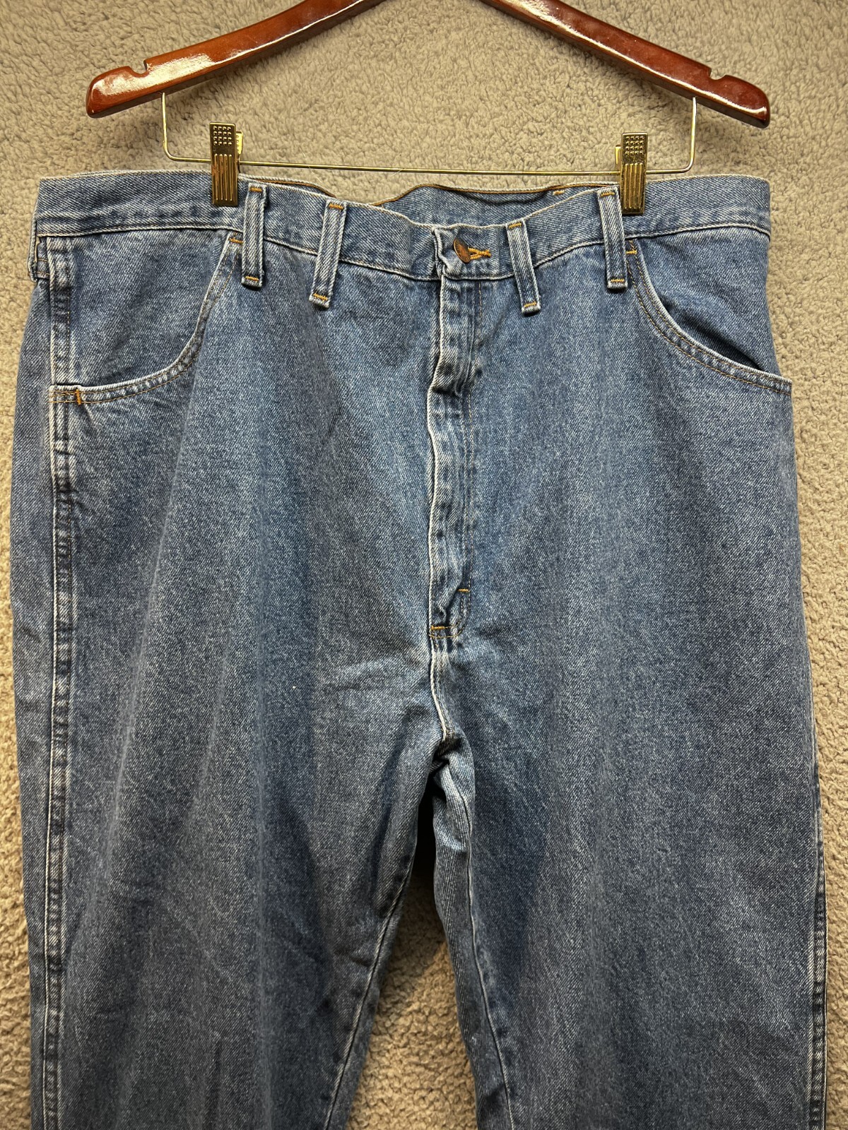 Rustler by Wrangler Jeans Mens 44×32 Blue Regular Fit Straight Leg Denim