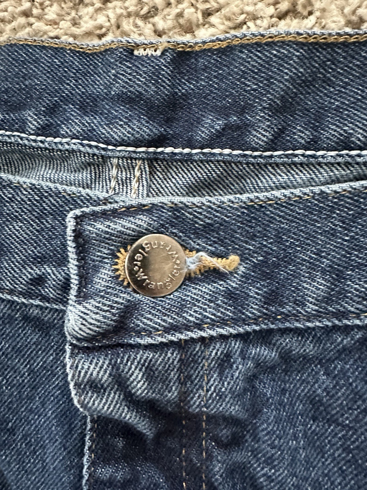 WRANGLER FIVE STAR PREMIUM DENIM RELAXED FIT JEANS 38×34 DARK WASH