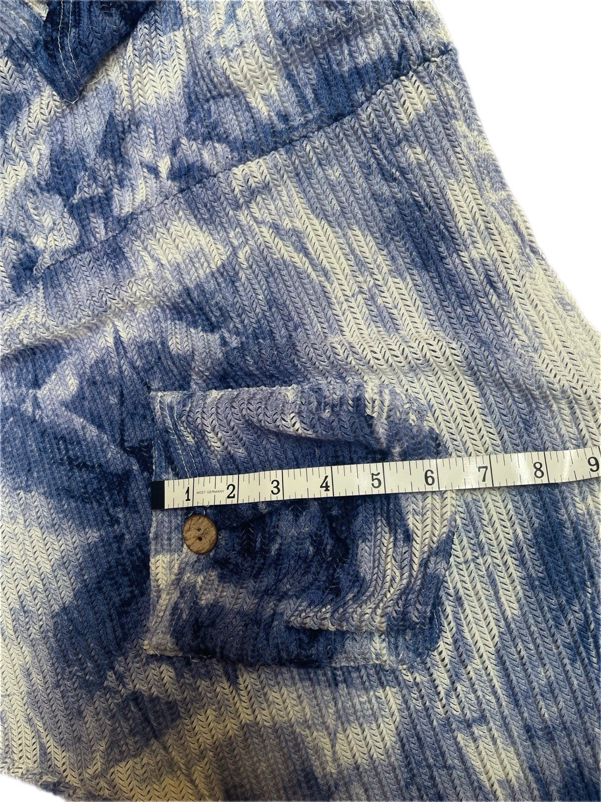 India Boutique Sleeveless Blue Tie-Dye V-Neck Tunic Summer Vacation