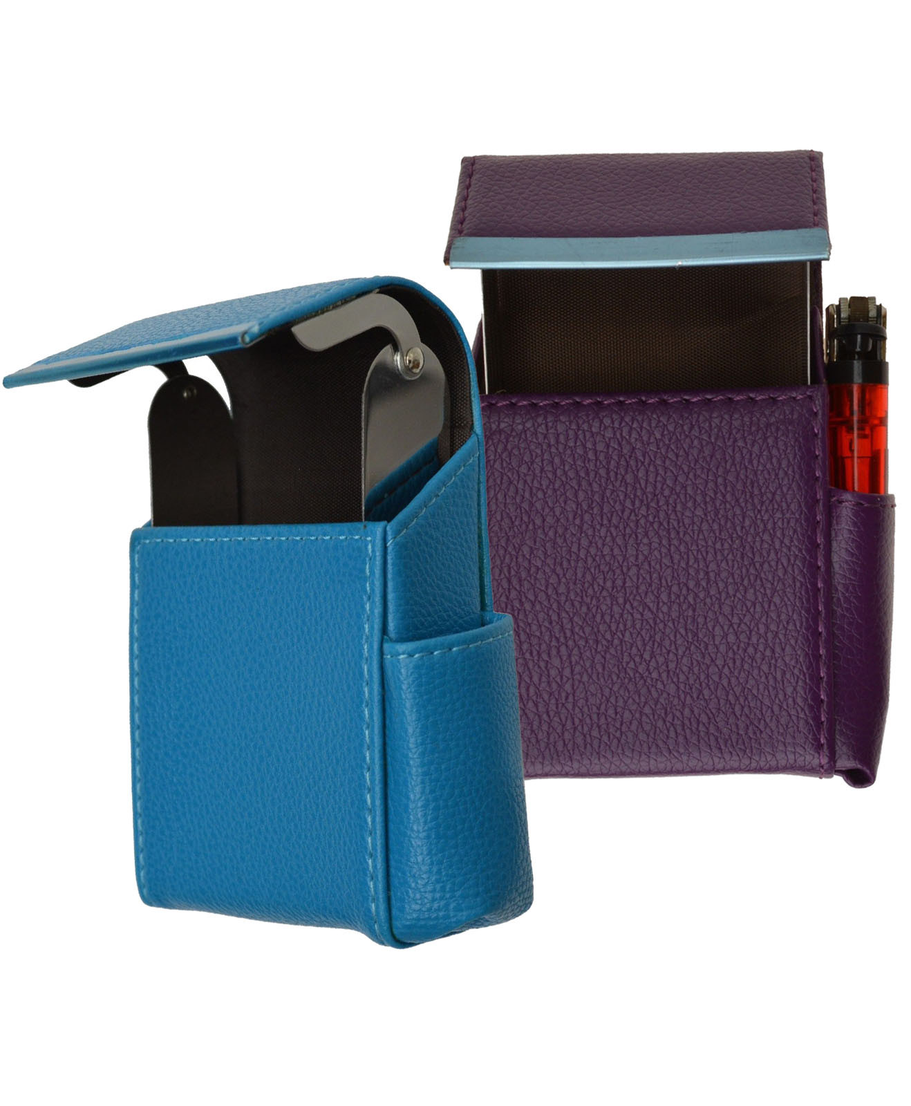Cigarette Hard Case Genuine Leather Men Lady Lighter 100’s Regular Holder