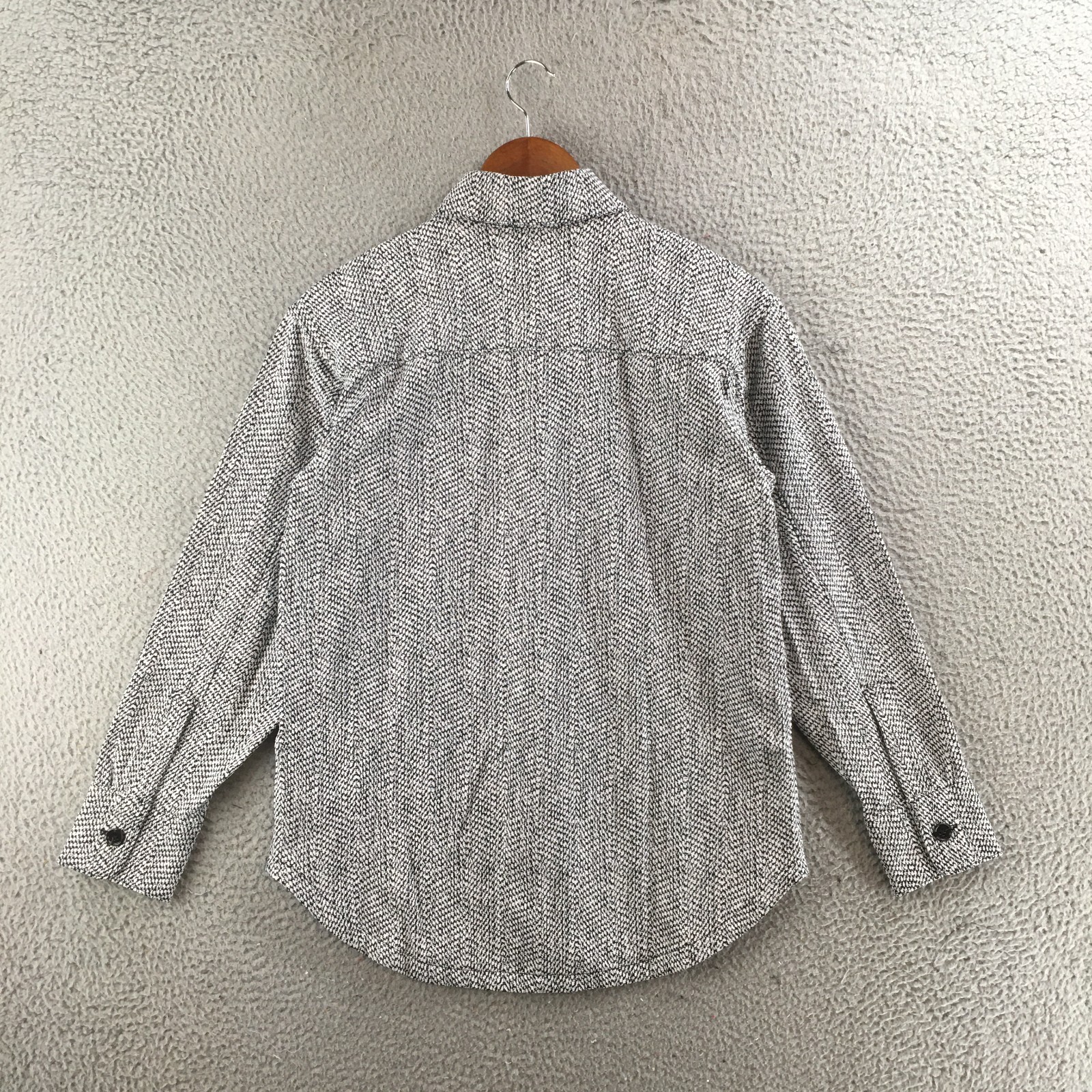 Athleta Shirt Womens XXS Black White Textured Long Sleeve Button Front Top
