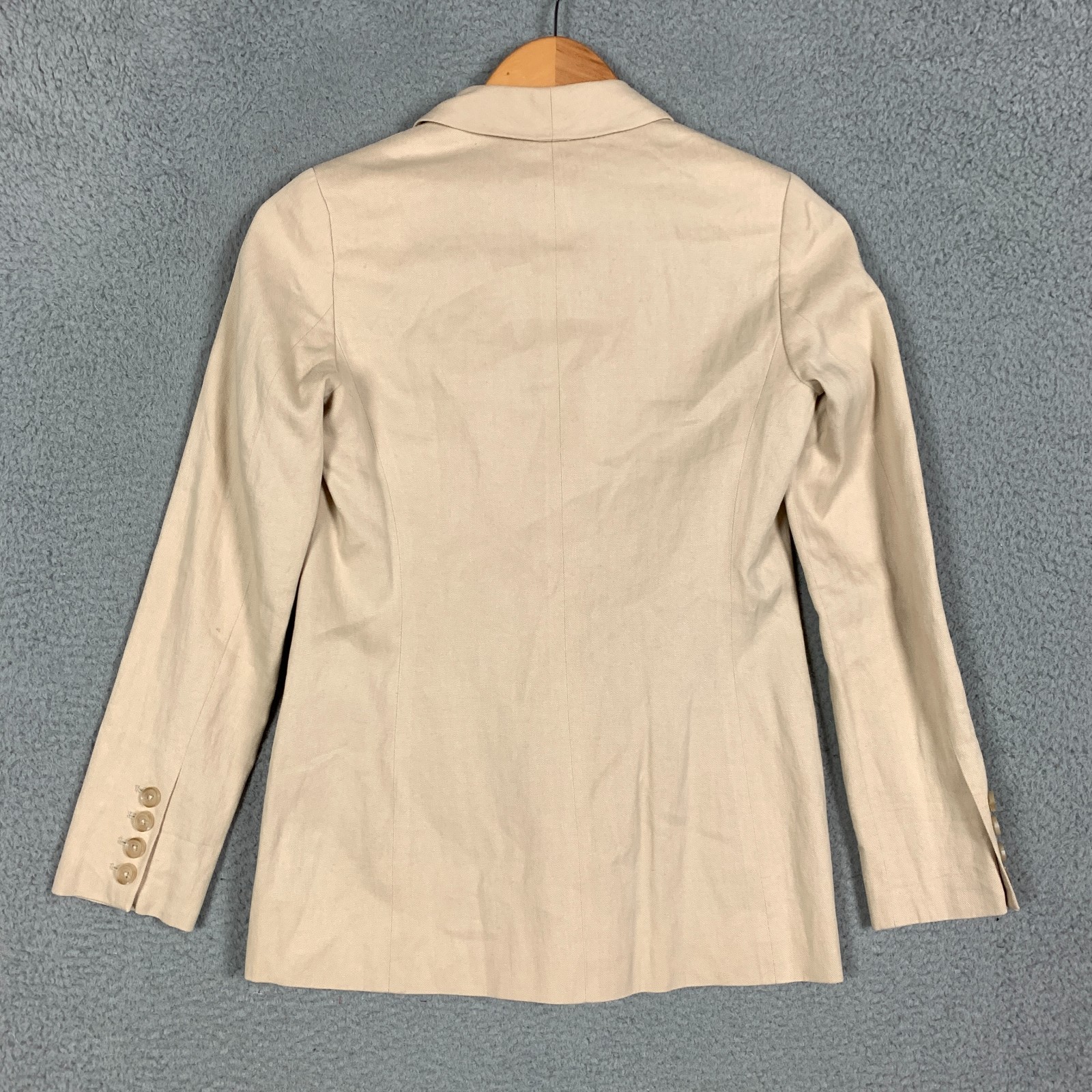 Vince Blazer Jacket Women’s 0 Natural Tan Linen Blend Shawl Collar Single Button